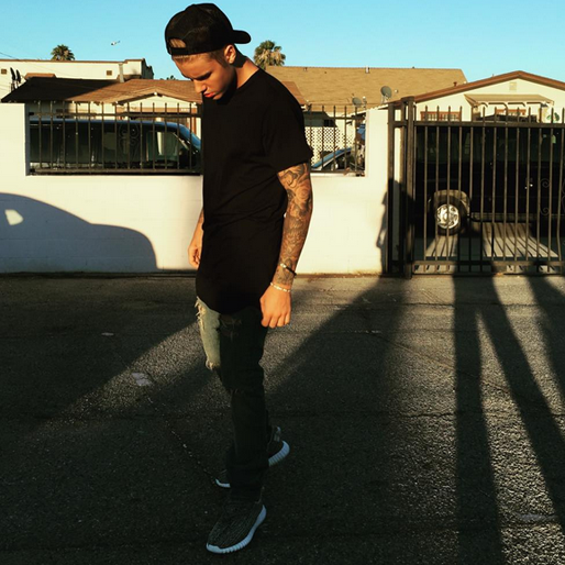 Justin Bieber i sina Yeezy Boosts. Justin Bieber i sina Yeezy Boosts.